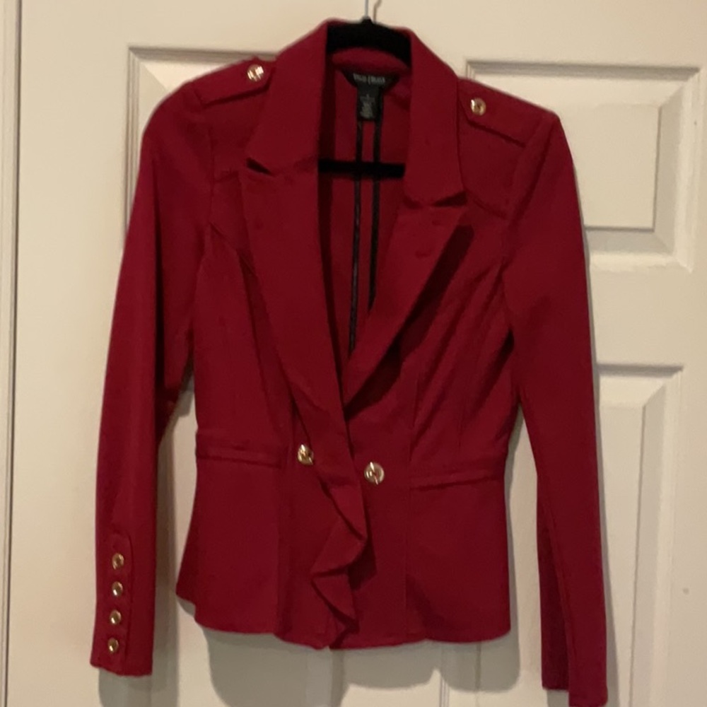 White House Black Market Red Gold Blazer Professional Suit Jacket